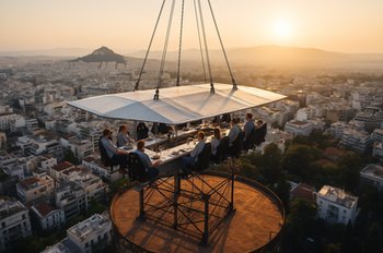 Kolacja 40 metrów nad ziemią? W Atenach to możliwe!